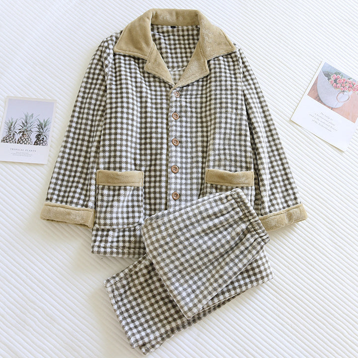 Warmer flannel pajama suit for men, lined