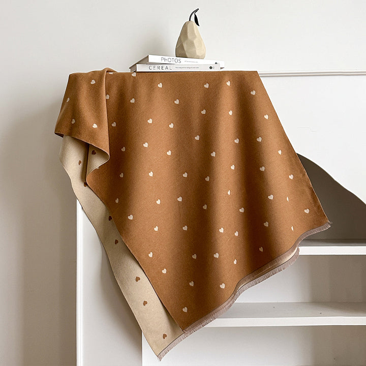 Jacquard scarf with landscape motif, art cashmere, 180x65 cm