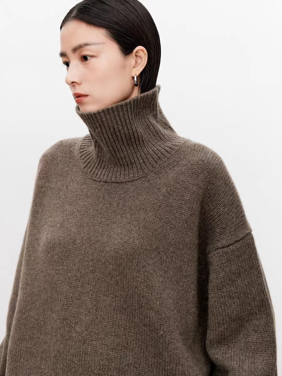 Women's Turtleneck Sweater, Oversized, for Autumn and Winter