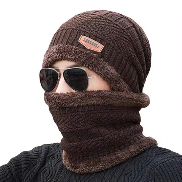Knitted hat and scarf set for men