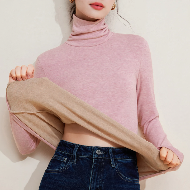 Women's Thermal Undershirt with Stand-up Collar