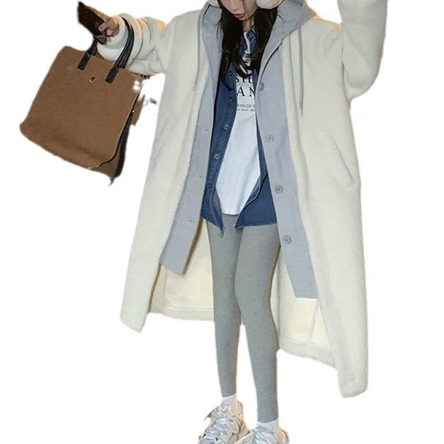 Long women's hoodie coat, loose fit