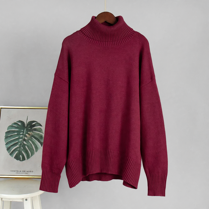 More elegant, loose women's turtleneck sweater