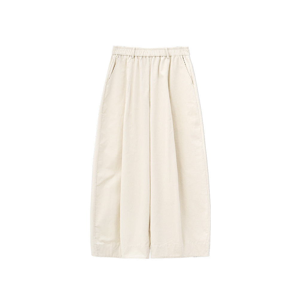 Retro cord pants with elastic waistband