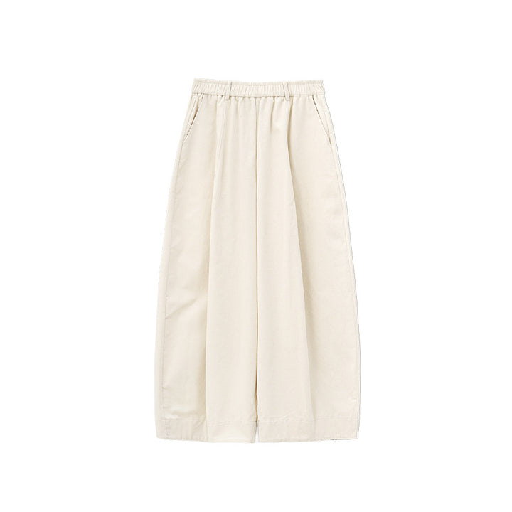 Retro cord pants with elastic waistband