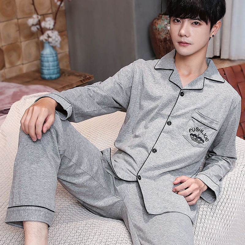 Men's Pajama Set, 100% Cotton, long-sleeved, buttoned