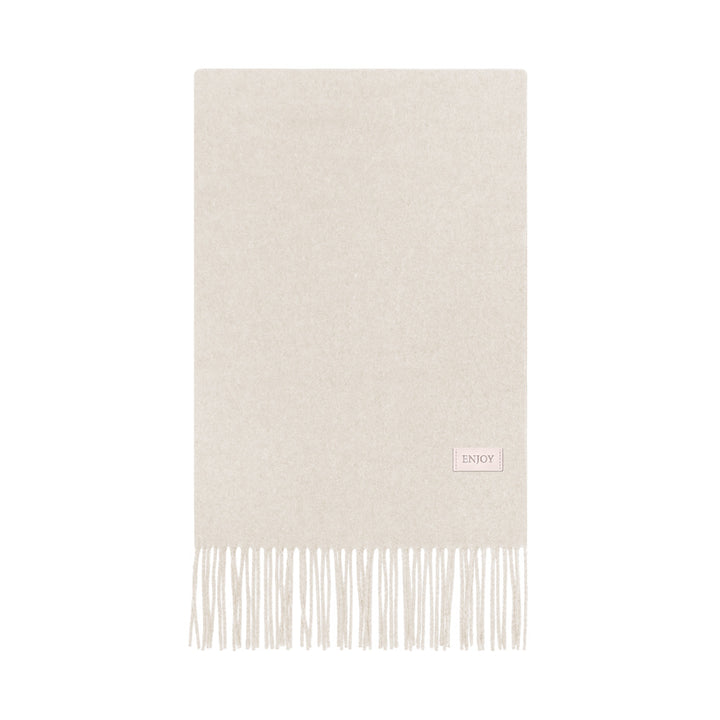 Soft merino wool blend scarf with fringes