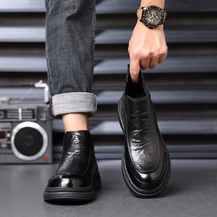 Casual men's Chelsea boots, mid-high shaft