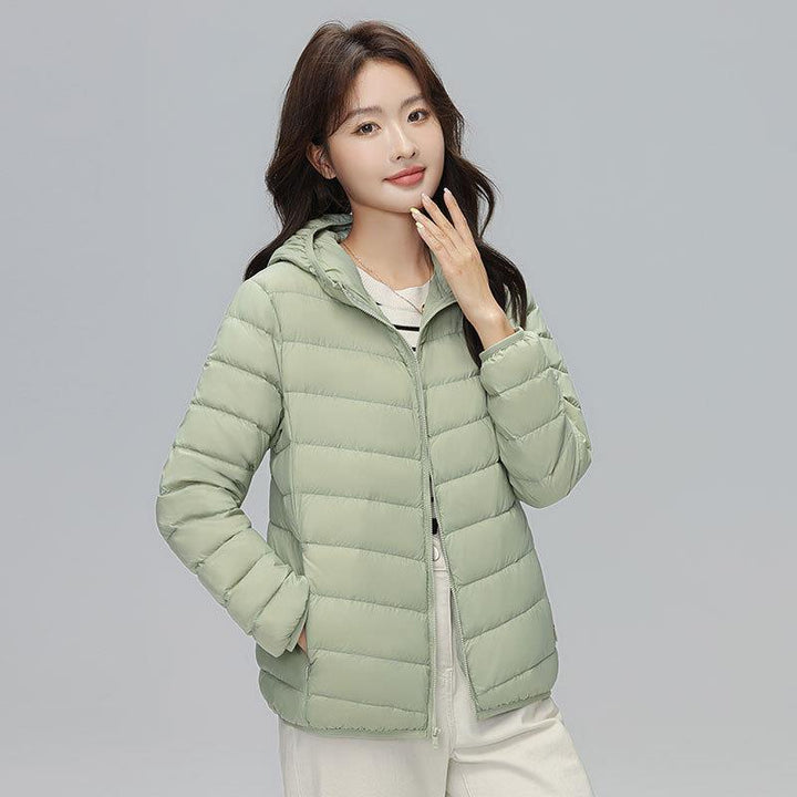 Lightweight down jacket with hood for women