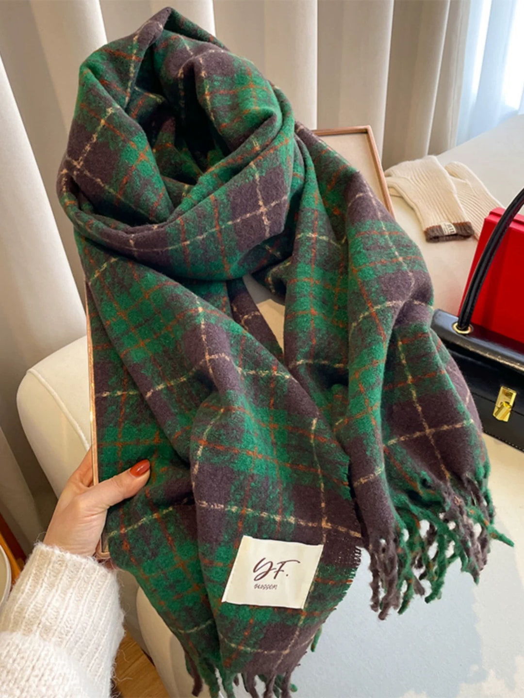 Warmer knit scarf for winter
