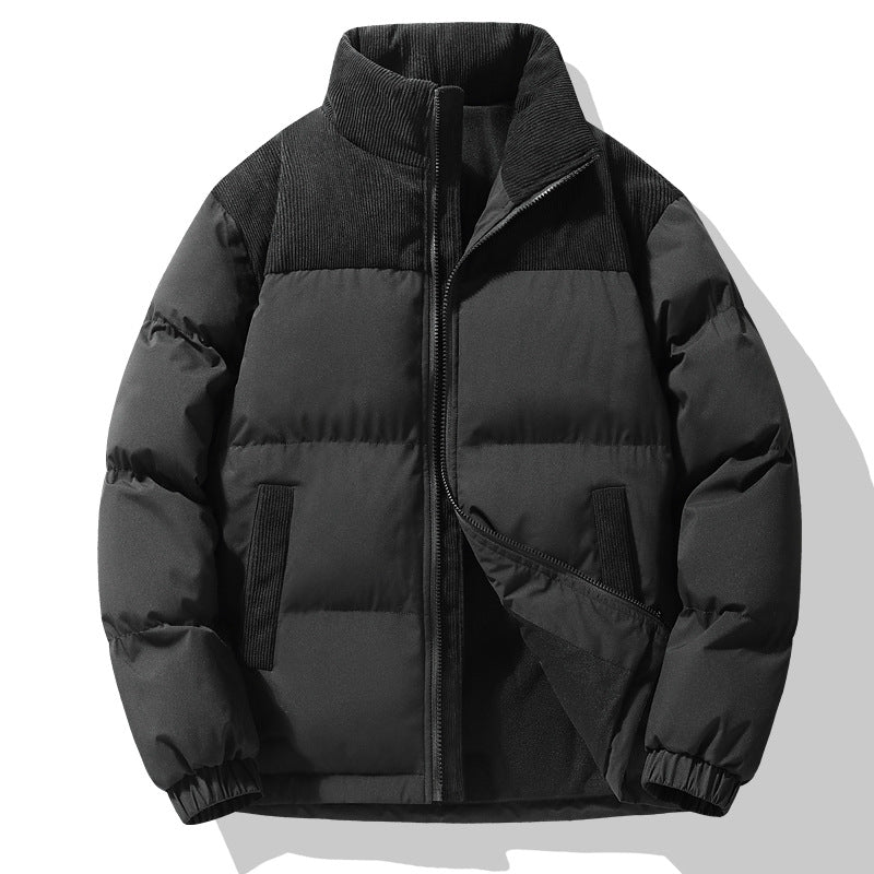 Padded unisex quilted jacket with stand-up collar