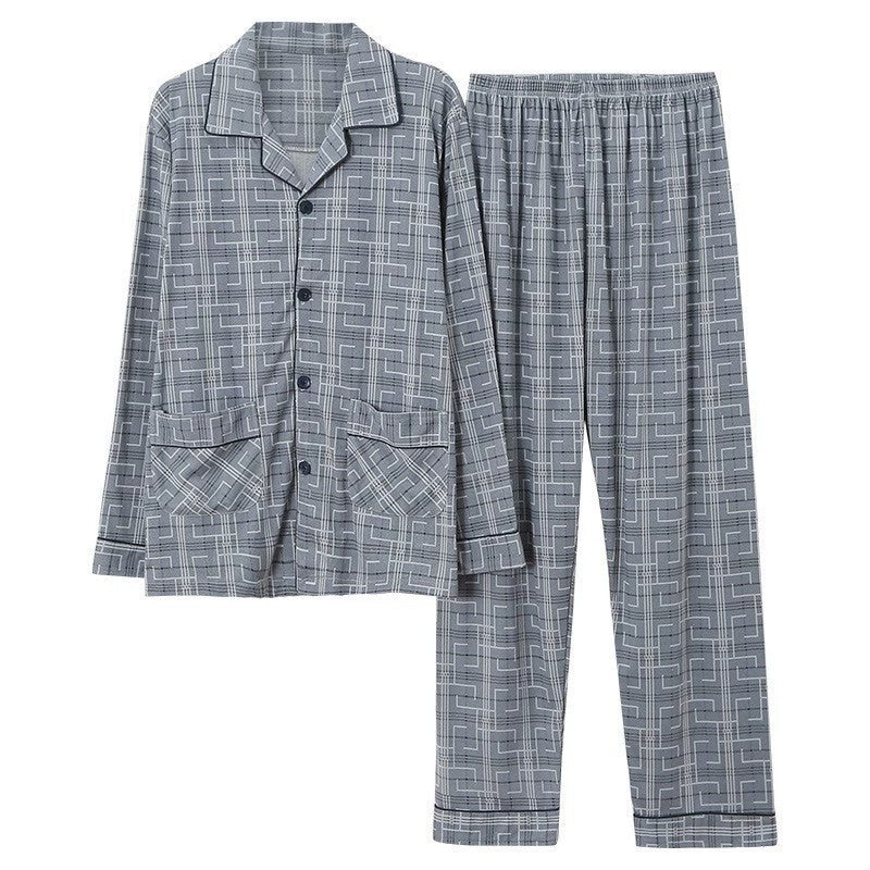 Men's Pajama Set, Cotton, Long Sleeve, Checked