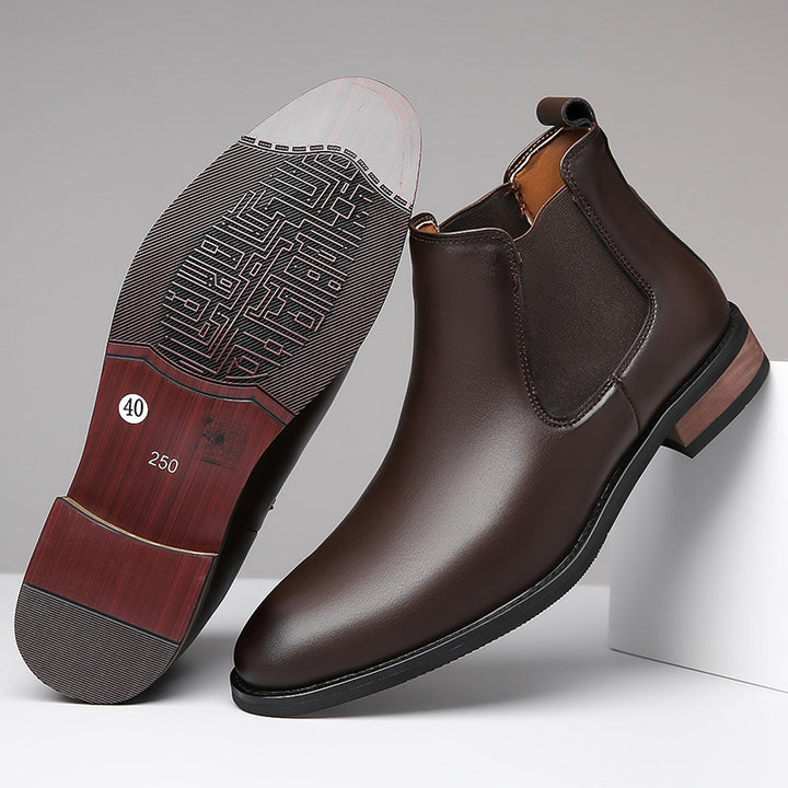 Elegant men's Chelsea boots, leather look