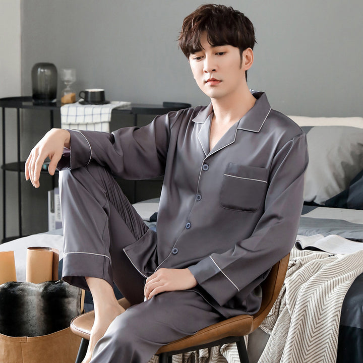 Light men's pajamas made of ice silk, breathable