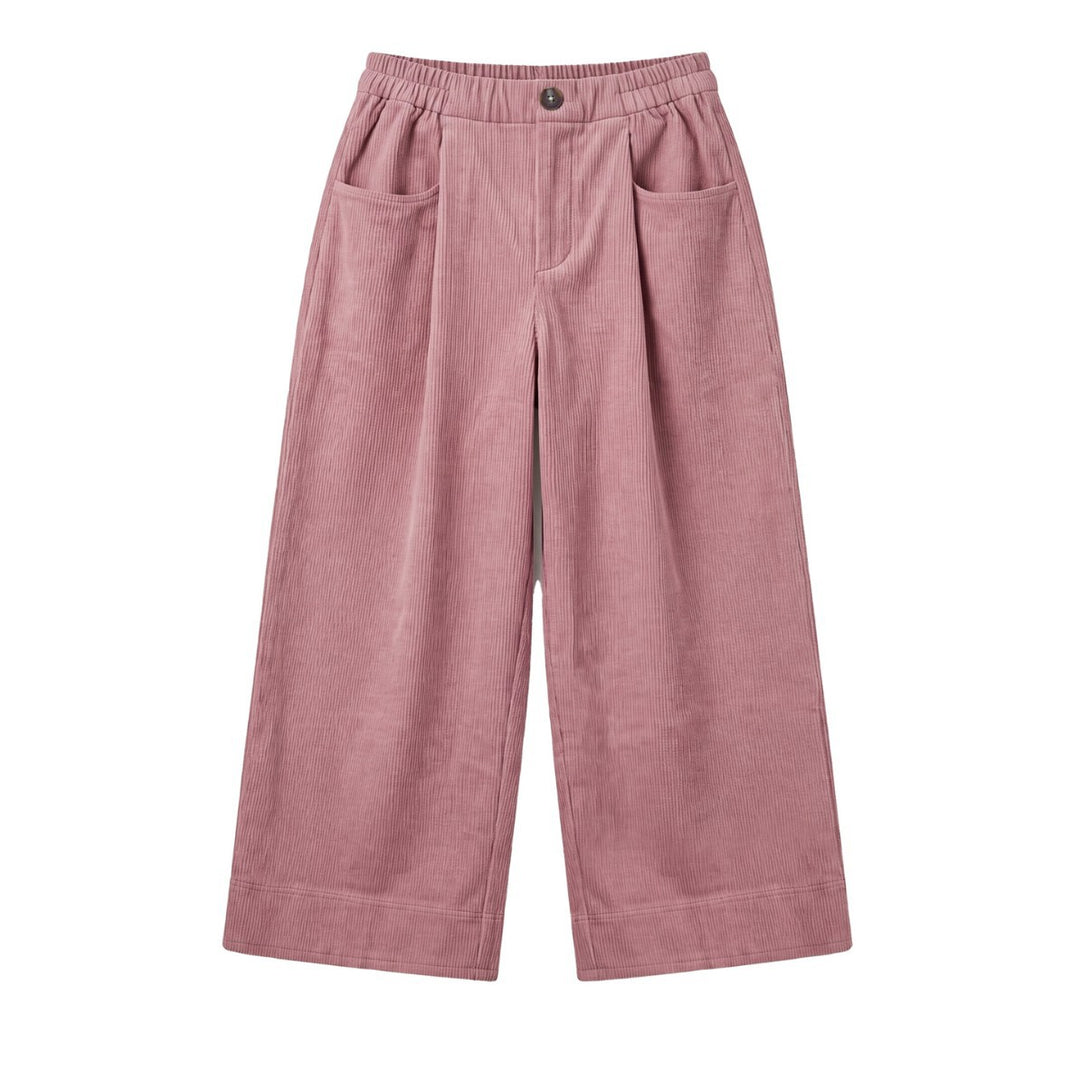 Classic corduroy culottes with elastic waistband