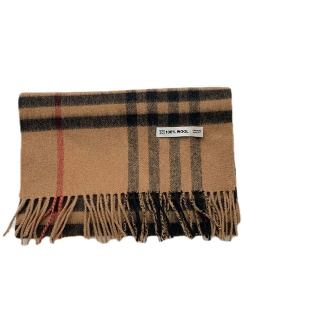 Wool scarf, checked, 180x30cm