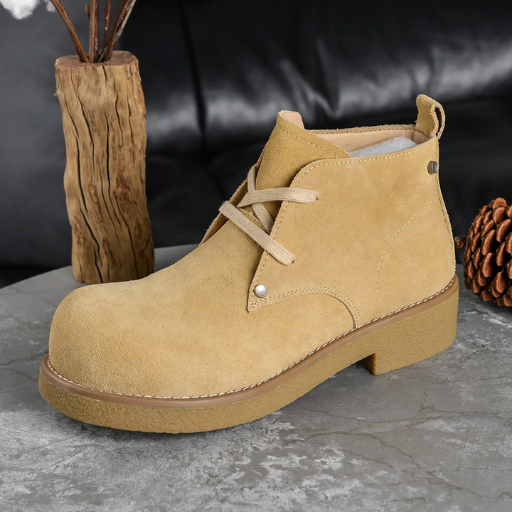 Men's Derby Shoes, Suede, Platform, Lace-up Boots