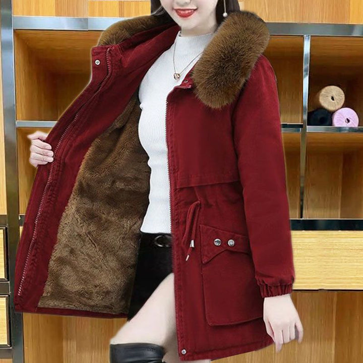 Women’s parka, mid-length, with lambswool lining and padding