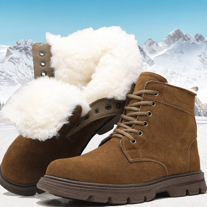 Men's winter boots, lined, lambskin, slip-resistant sole