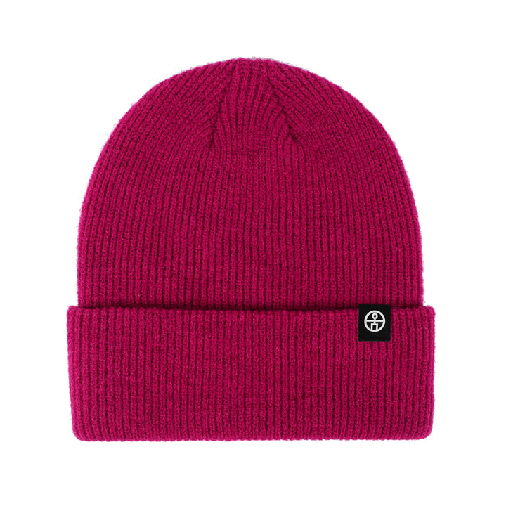 Warm knitted hat for winter, solid color, 22x20 cm