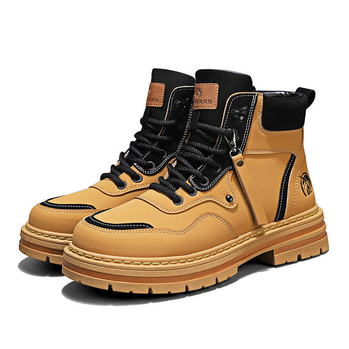 Men's Boots, High-Top, Leather, Vintage Style, Winter