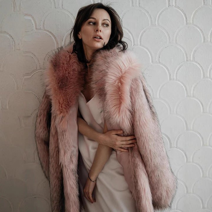 Fluffy faux fur cardigan for women