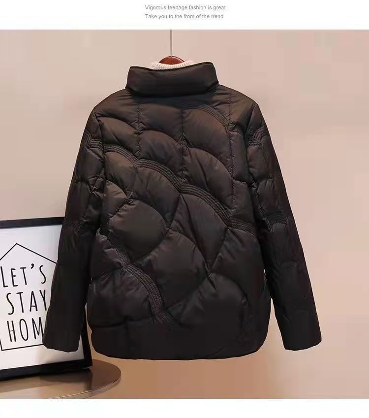 Lightweight, short down jacket for women, white duck down