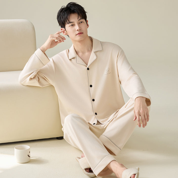 Men's cotton pajamas, casual fit, plus sizes