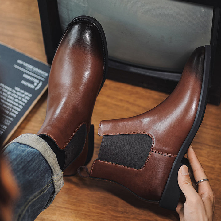 Men's Chelsea Boots, Vintage Style, Block Heel