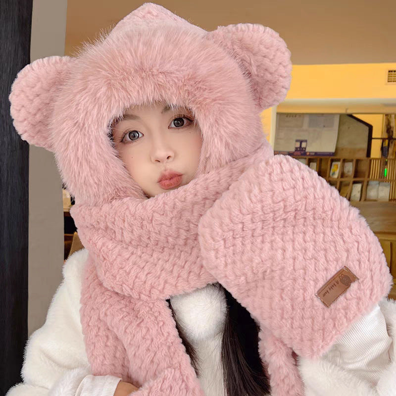 Winter Set: Hat, Scarf and Ear Protection, lined