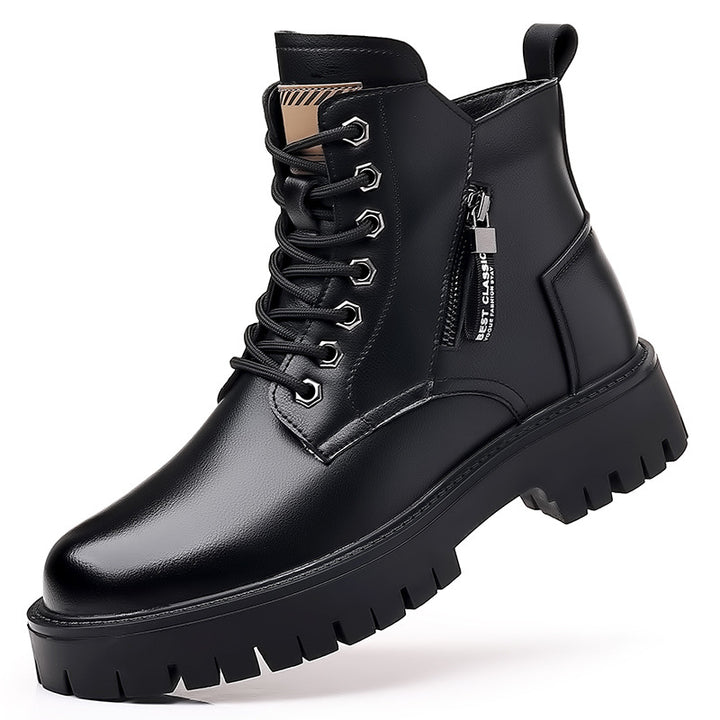 Padded men's winter boots, water-repellent