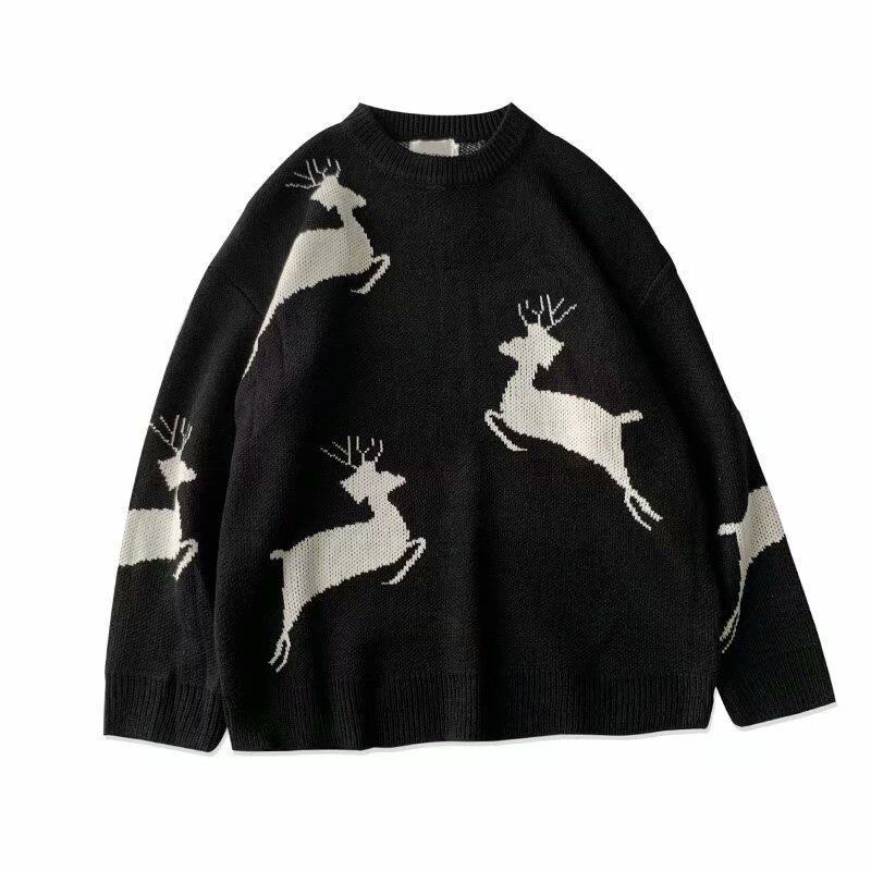 Christmas sweater with reindeer motif for couples