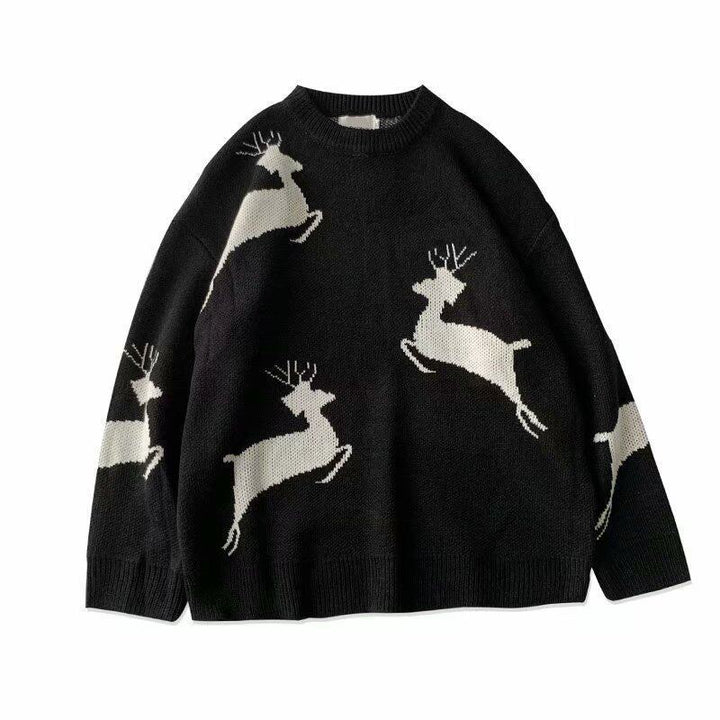 Christmas sweater with reindeer motif for couples