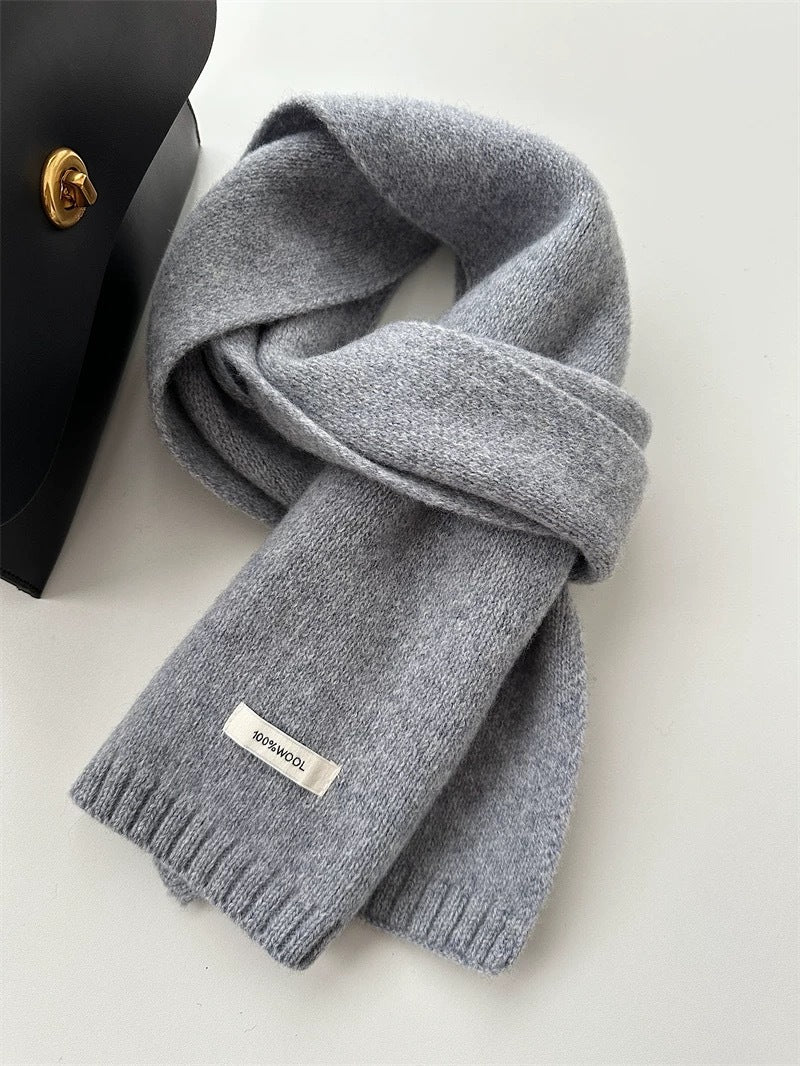 Wool knitted scarf, 100% Australian wool, 162x20 cm