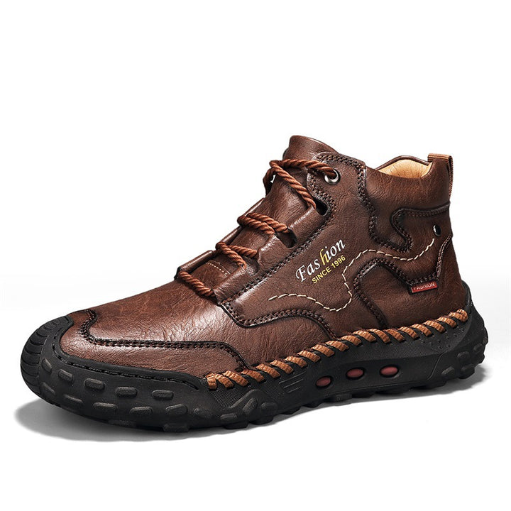 Men's ankle boots with platform sole, lined or unlined