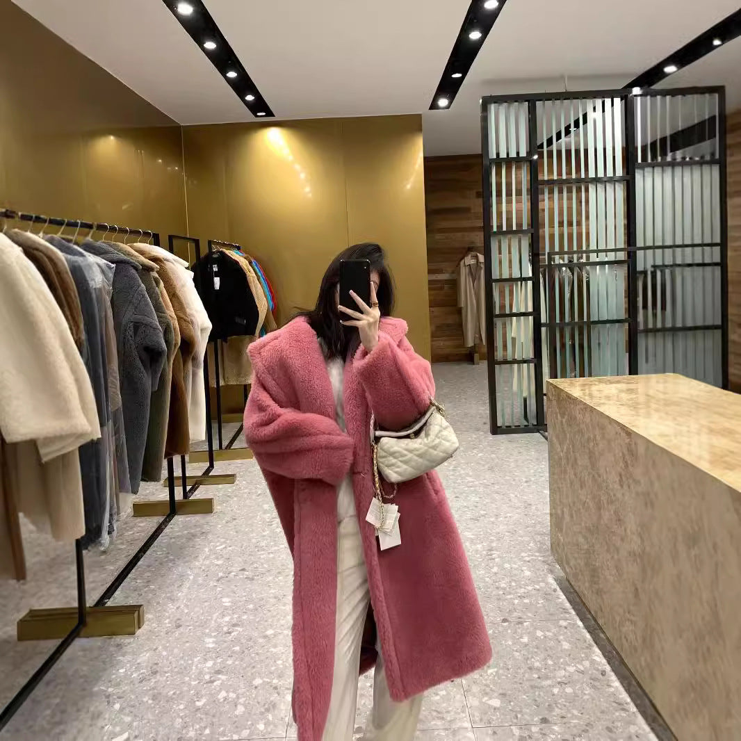 Teddy coat for women, long, different colors