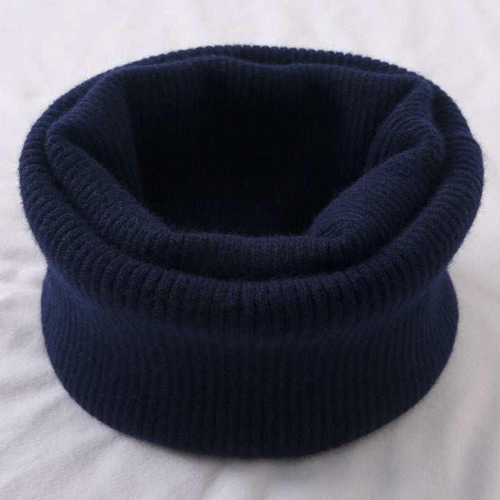 Knitted tube scarf, lined, for men and women