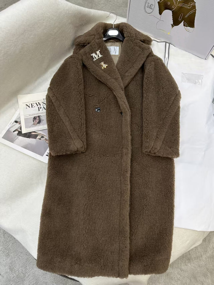 Loose Teddy coat, long, Winter, women's