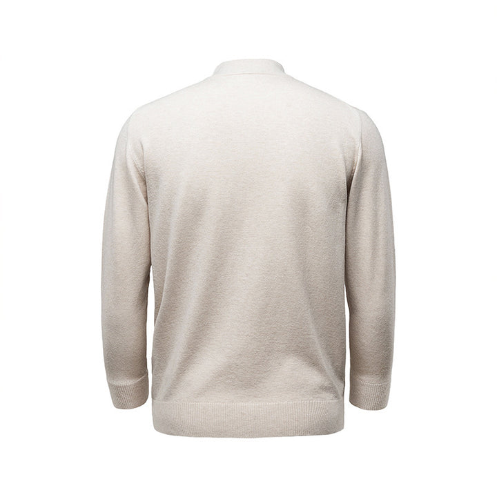 Men's sweater with stand-up collar, solid color