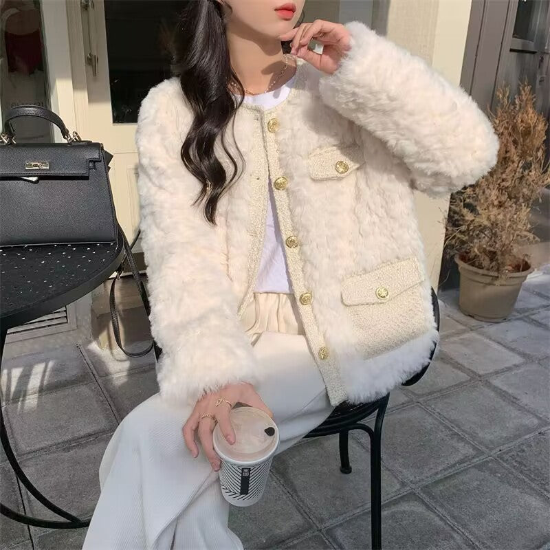 Padded teddy fleece jacket in classic style