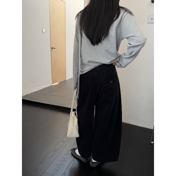 Cord Culottes for Women, High Waist, 7/8 Length