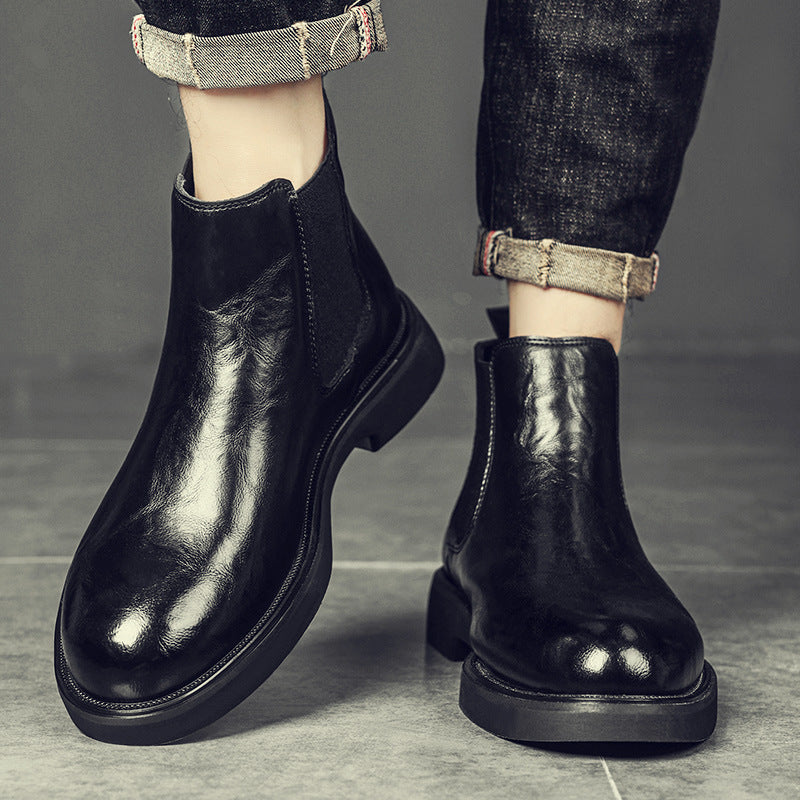 Men's Chelsea boots made of soft leather, non-slip