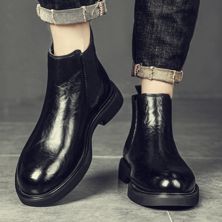 Men's Chelsea boots made of soft leather, non-slip