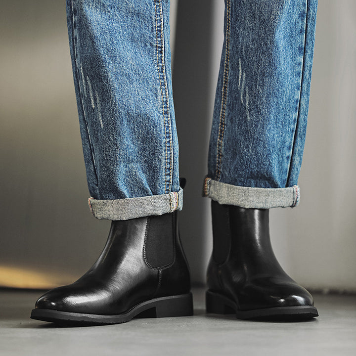 Men's Chelsea Boots, Vintage Style, Block Heel