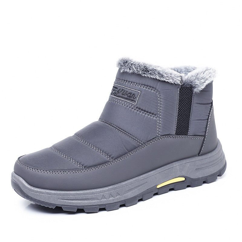 Padded men's winter boots, mid-height shaft