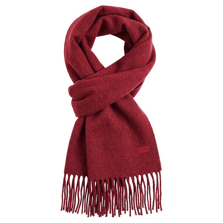 Soft merino wool blend scarf with fringes
