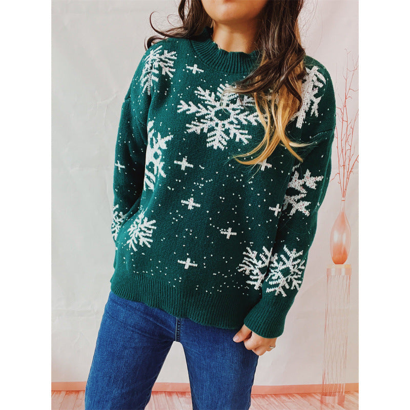 Women's knit sweater with 3D Christmas design
