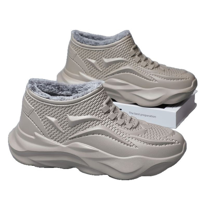Padded men's winter boots with wedge heel