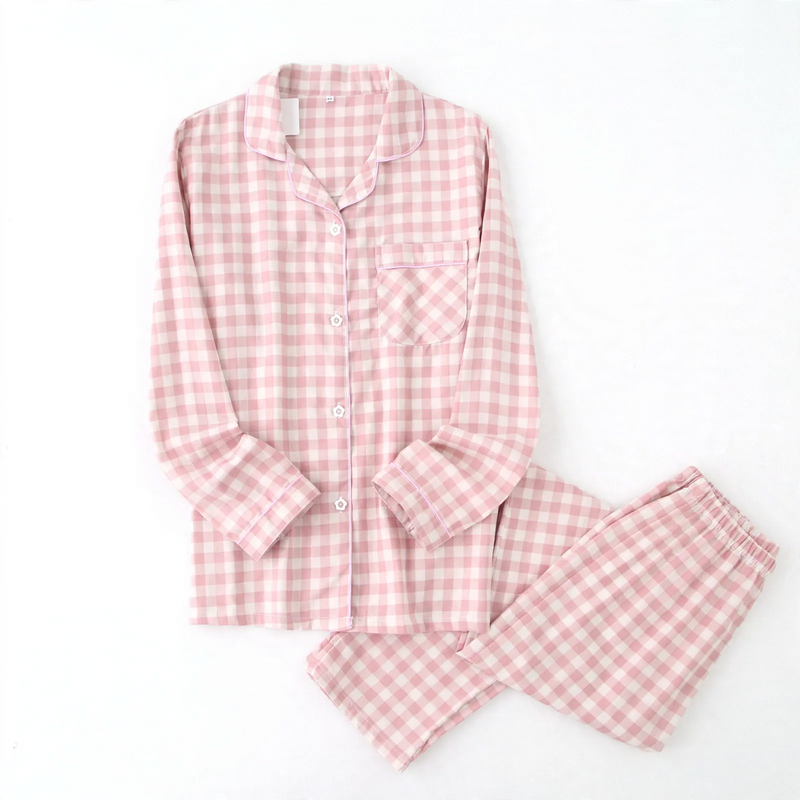 Pair Pajama Set made of double-layer cotton muslin