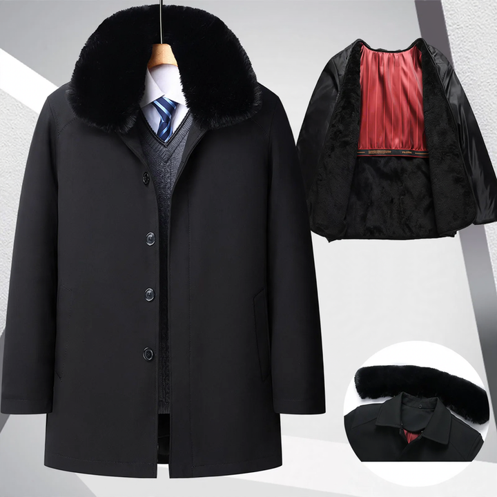 Padded men's winter jacket with removable inner lining